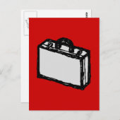 Officeブリーフケースまたは旅行スーツケース。赤のスケッチ ポストカード (正面/裏面)