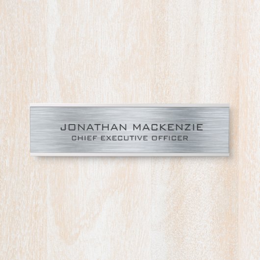 Officeモダンのグラマー・シルバー・テンプレートのサイン サインプレート (正面)