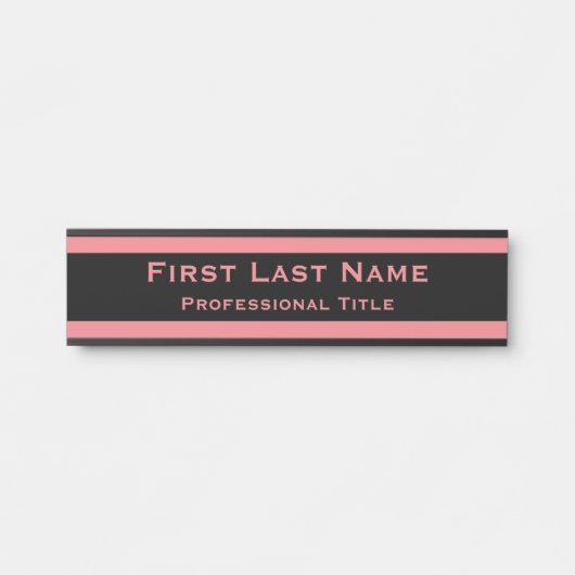 Officeモダンのドアのシンボルや象徴ピンクの名前プレート サインプレート (正面)