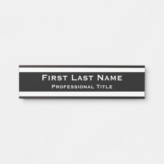 Officeモダンドアサインシンボルや象徴白黒 サインプレート (正面)