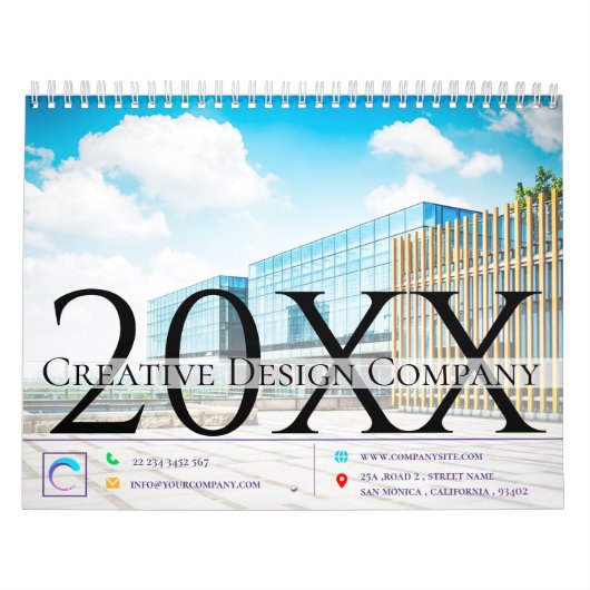 Office企業のエレガント数々の写真年20XX カレンダー (カバー)