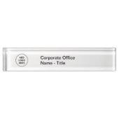 Office企業のスタッフのロゴテンプレート デスクネームプレート (正面)