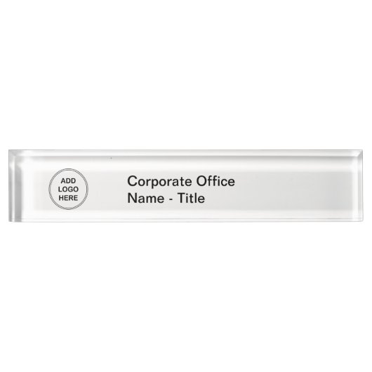 Office企業のスタッフのロゴテンプレート デスクネームプレート (正面)