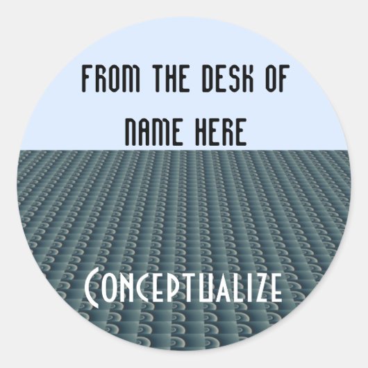 Office名モダンタグ ラウンドシール (正面)