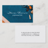 Office宇宙の青いテクスチャ背景 名刺 (正面/裏面)