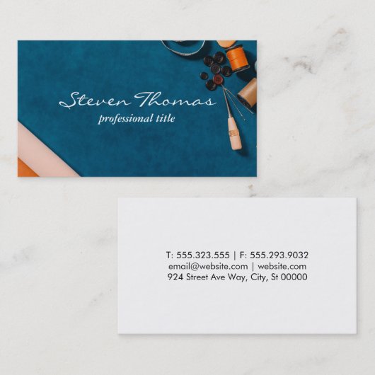 Office宇宙の青いテクスチャ背景 名刺 (正面/裏面)