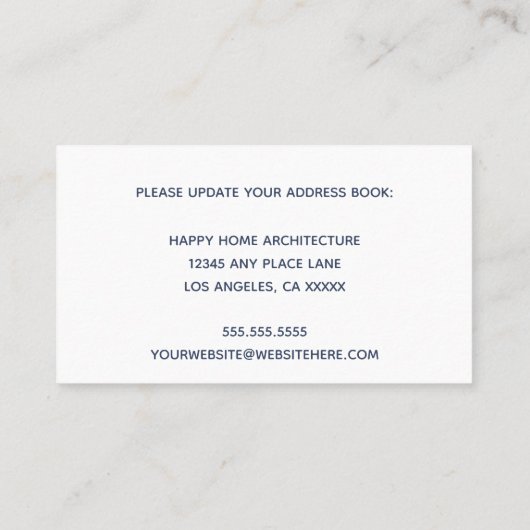 Office建物の新しいアドレスの移動のお知らせ 名刺 (裏面)