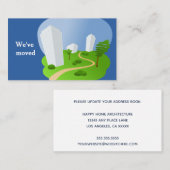 Office建物の新しいアドレスの移動のお知らせ 名刺 (正面/裏面)