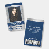 Office従業員カスタムフォトバーコード会社のロゴ バッジ (正面＆裏面)