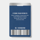 Office従業員カスタムフォトバーコード会社のロゴ バッジ (裏面)