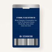 Office従業員カスタムフォトバーコード会社のロゴ バッジ (裏面)