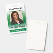 Office従業員写真バッジ – 緑 バッジ (表裏)