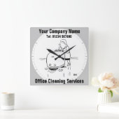 Office清掃サービス スクエア壁時計 (ホーム)
