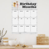 Office誕生日リスト – Office用誕生日ポスター ポスター (キッチン)