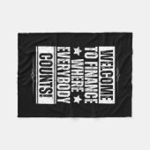 Office おもしろい Financeステッカー1 フリースブランケット (正面(横))