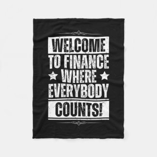 Office おもしろい Financeステッカー1 フリースブランケット