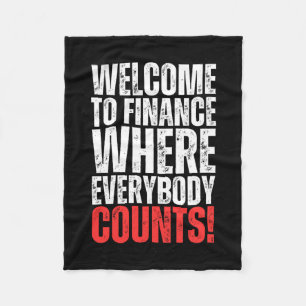 Office おもしろい Financeステッカー2 フリースブランケット