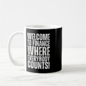 Office おもしろい Financeステッカー3 コーヒーマグカップ (左)