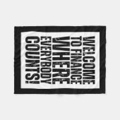 Office おもしろい Financeステッカー フリースブランケット (正面(横))