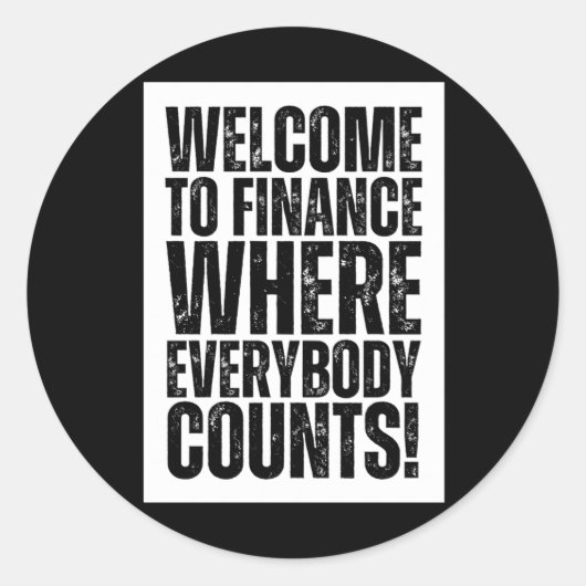 Office おもしろい Financeステッカー ラウンドシール (正面)