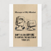 Office おもしろい Moaus：マイマインドセット葉書のマネージャー シーズンポストカード (正面)