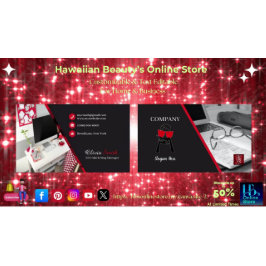 Office ガーリー Red Black Classy SEO QRコード 名刺