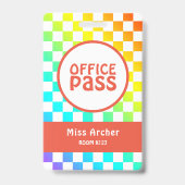 Office パーソナライズされたバスルーム先生カード バッジ (裏面)