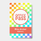 Office パーソナライズされたバスルーム先生カード バッジ (表面)