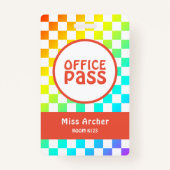 Office パーソナライズされたバスルーム先生カード バッジ (正面)