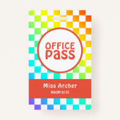 Office パーソナライズされたバスルーム先生カード バッジ (裏面)