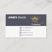 Office モダン Businessトレンディーロゴ灰色ホワイト 名刺 (正面)