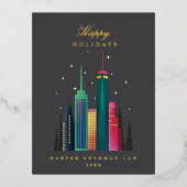 Office 企業の City Skylineビジネス 箔シーズンポストカード (正面)