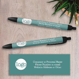 Office Businessロゴ3行文字で色を編集可能 黒ボールペン