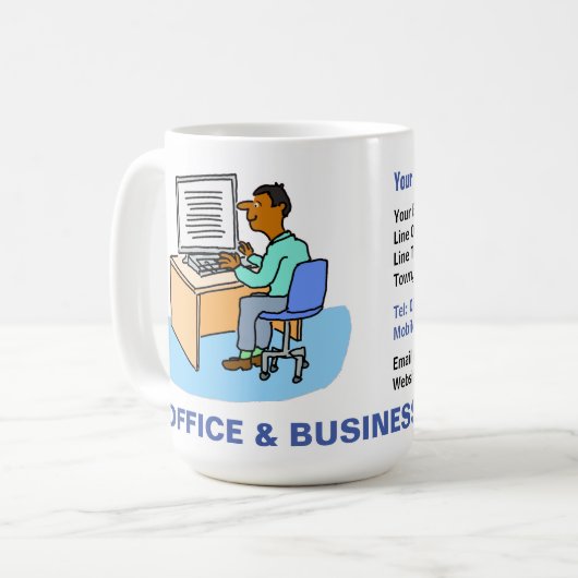 Office & Business Services with Asian Male. コーヒーマグカップ (正面左)