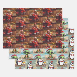 Office Christmas Animal Wraping紙選択 ラッピングペーパーシート