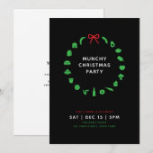 Office Christmas Party | Festive Food Icon Wreath 招待状 (正面/裏面)