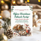 Office Christmas Potluck Holiday Party 招待状