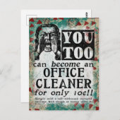 Office Cleaner -おもしろいヴィンテージレトロ ポストカード (正面/裏面)