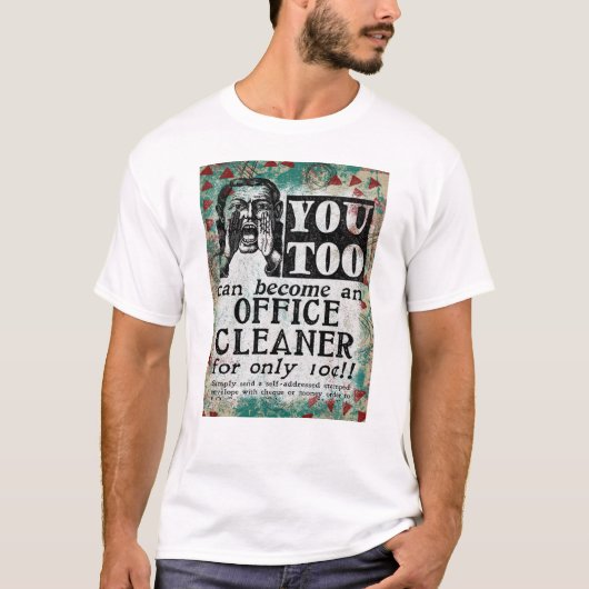 Office Cleaner -おもしろいヴィンテージレトロ Tシャツ (正面)