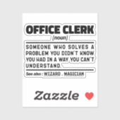 Office Clerk名詞プロフェッショナル管理アシスタント シール (シート)