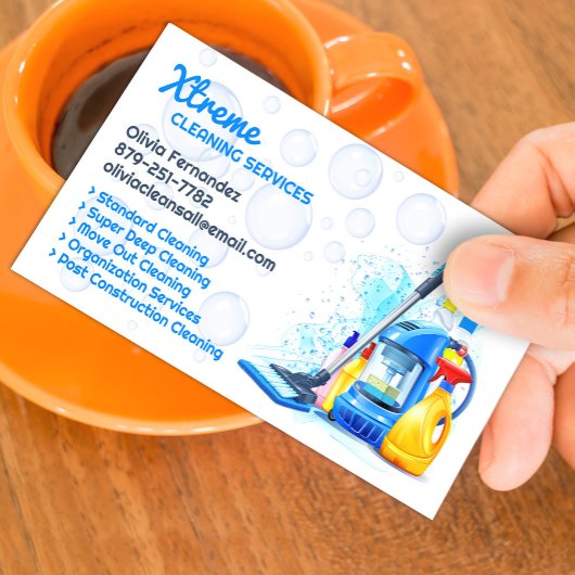 Office Commercial Cleaning Business Card Template 名刺