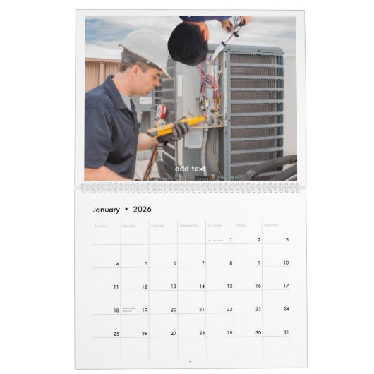 Office /Company Calendar カレンダー (1月 2026)