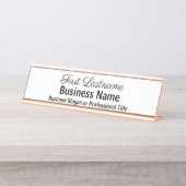 Office Deskのシンボルや象徴クラシックモダンバラ金ゴールドの署名 デスクネームプレート (正面)