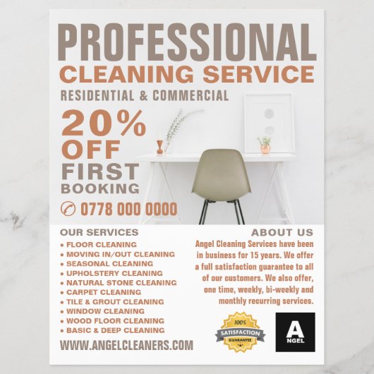 Office Desk, Cleaning Service 広告's チラシ (正面)