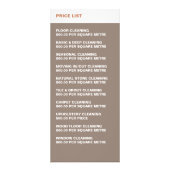 Office Desk, Cleaning Service Price Listラックカード ラックカード (裏面)