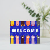 Office Dog Cat Petsポストカードへようこそ ポストカード (スタンド正面)