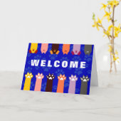 Office Dog Cat Pets Greeting Cardへようこそ カード (黄色い花)