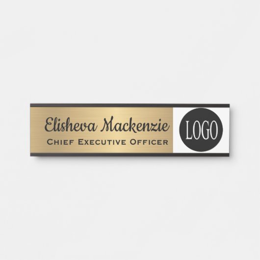 Office Doorロゴはこちら名前プレート サインプレート (正面)