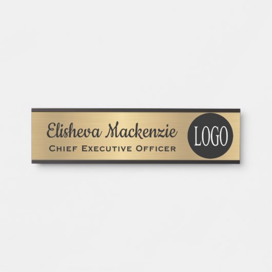 Office Doorロゴはこちら名前プレート サインプレート (正面)