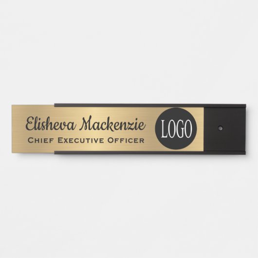 Office Doorロゴはこちら名前プレート サインプレート (正面)